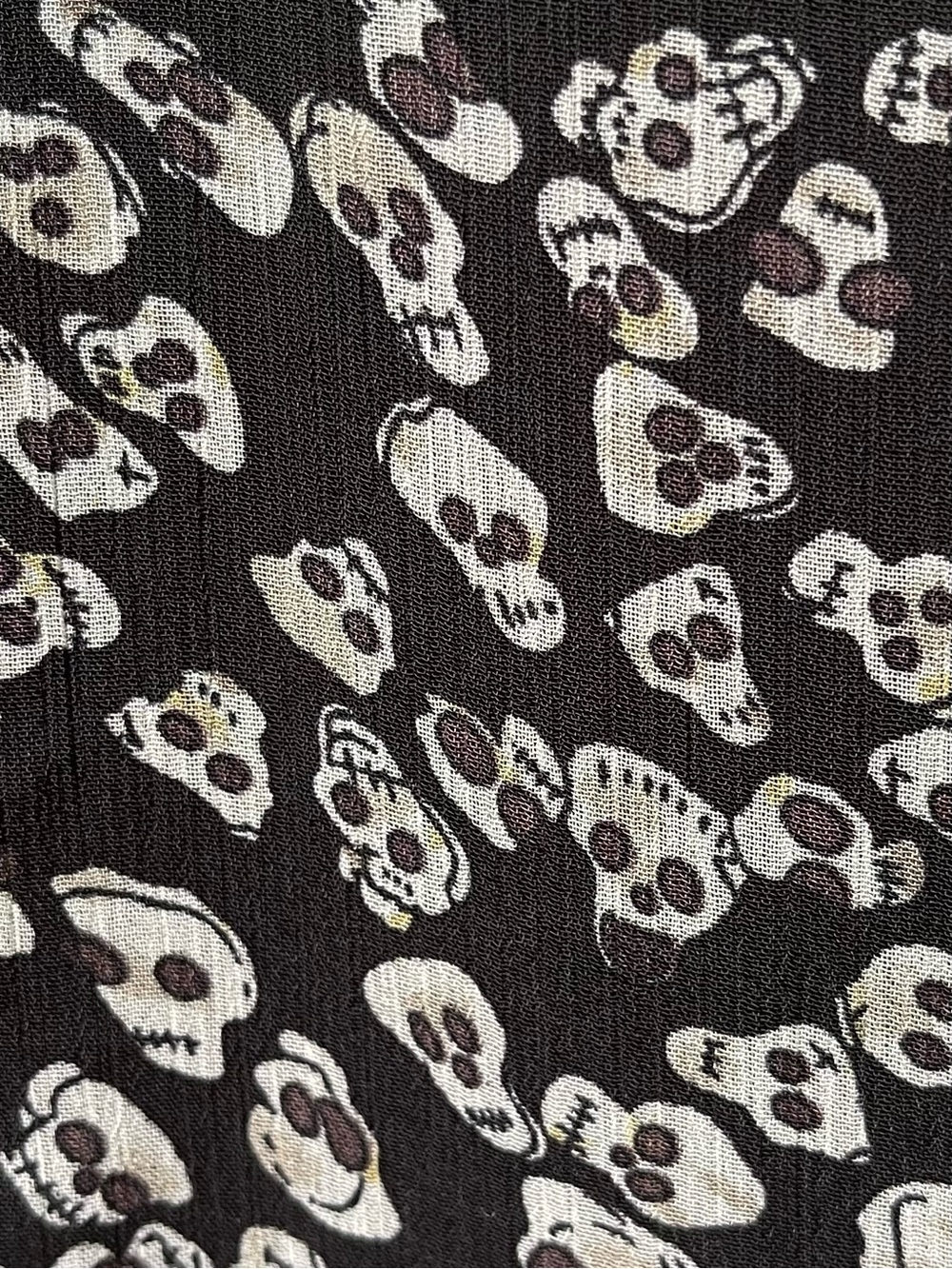 Royal Bones Black Cream Skull Print Vintage Goth Y2k Babydoll Mini Dress Daang - Picture 7 of 15